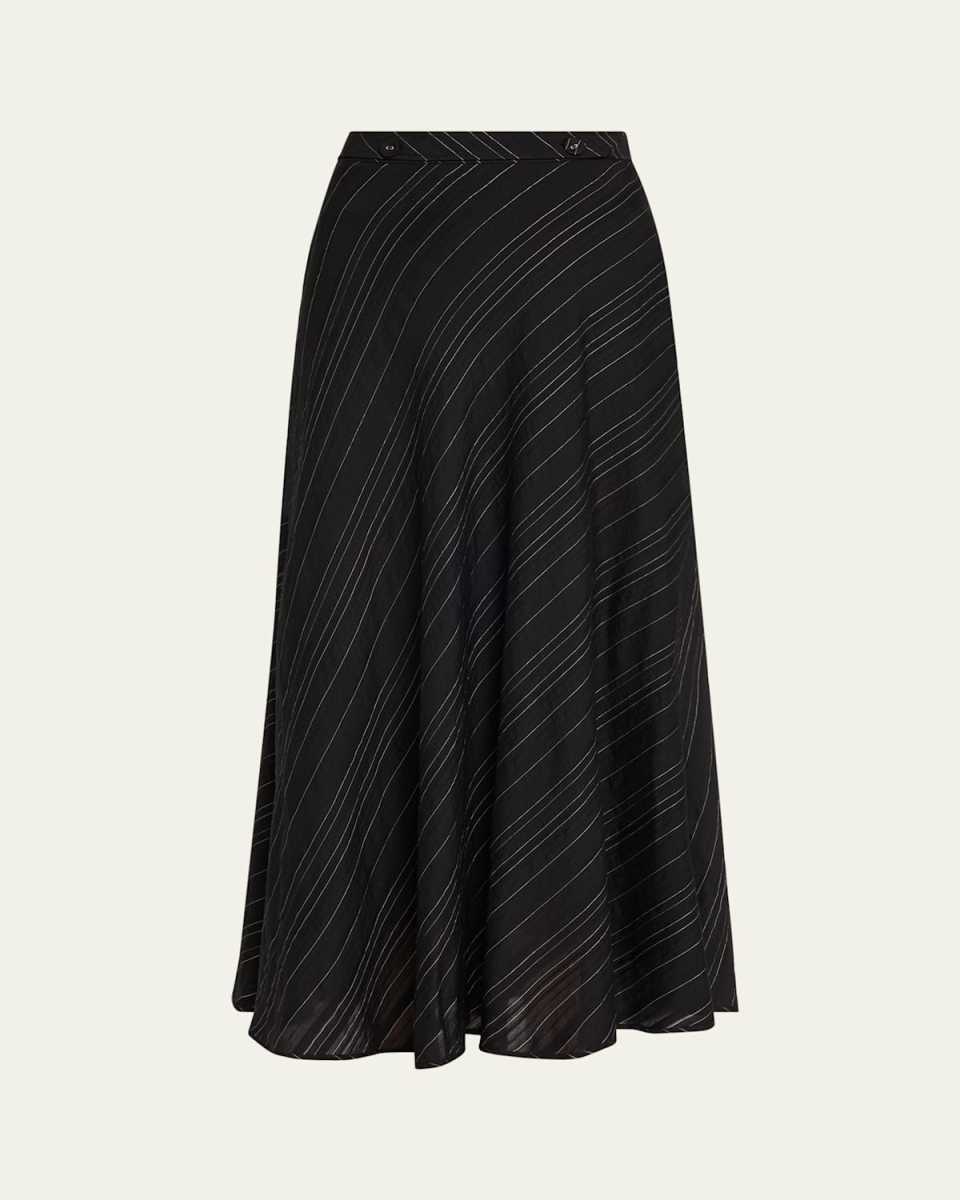 Kaia Woven Stripe Midi Skirt